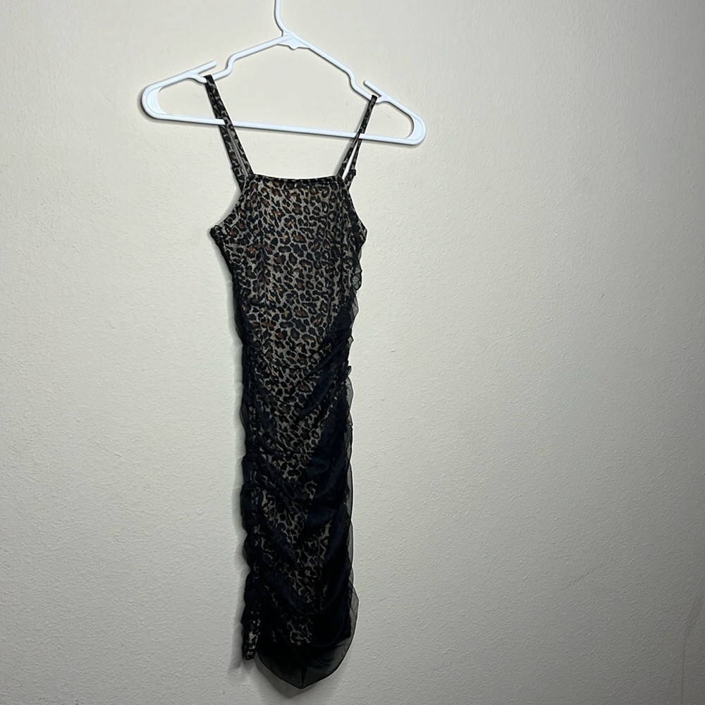 Leopard Print Ruched Dress